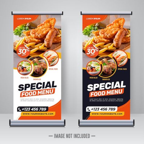 Banner Restaurant Design, Branding Food Design, Food Banner Design Ideas, Food Advertising Design, Flyers Design Ideas, Food Roll Up Banner, Food Menu Design Ideas, Restaurant Banner Design, Restaurant Menu Design Ideas