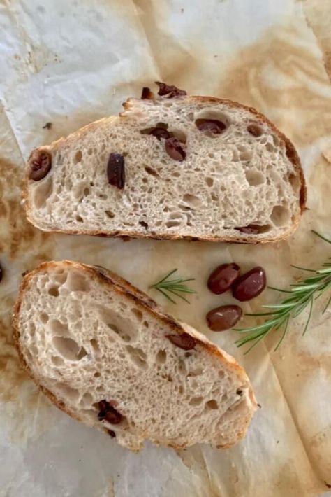 Kalamata Olive Sourdough Bread, Sourdough Olive Bread Recipe, Sourdough Olive Bread, Flavored Sourdough, Olive Bread Recipe, The Pantry Mama, Pantry Mama, Sourdough Breads, Olive Bread