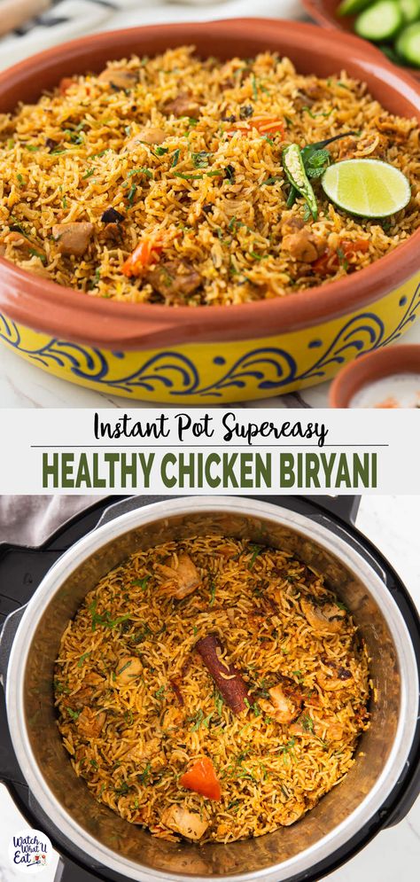 Chicken Byriani Recipe, Byriani Recipe, Indian Chicken Biryani, Easy Biryani, Indian Biryani, Easy Biryani Recipe, Vegetarian Biryani, Healthy Instant Pot, Biryani Rice