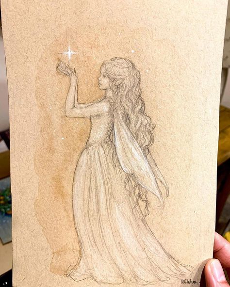 Natacha Chohra’s Instagram photo: “Happy #internationalfairyday ! This is ‘Star’ from December last year 🥰✨ . . . #art #instaart #instaartist #star #fairy #faerie #faefolk…” Draw A Star, Star Fairy, Uk Artist, Children's Literature, Art Challenge, Children's Book Illustration, French Artists, Insta Art, Classic Art