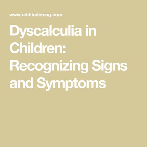 Dyscalculia in Children: Recognizing Signs and Symptoms Dyscalculia Symptoms, Learning Disorder, Learn Math, Math Tools, Learning Disabilities, Signs And Symptoms, Learning Math, Fun Math, Warning Signs