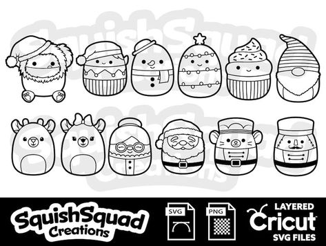 Squishmallows Christmas, Cute Squishmallows, Squish Squad, Cute Wallpapers For Ipad, Shrink Art, Deck Paint, Rainbow Room, Silhouette Christmas, Circuit Design