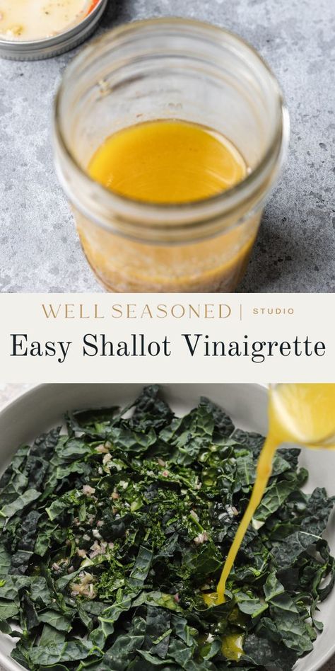 {5 Minute} Shallot Vinaigrette Shallot Vinaigrette Salad Dressings, Simple Vinegarette, Raw Zucchini Salad, Shallot Vinaigrette, Vinegar Recipes, Apple Cider Vinegar Recipes, Pasta Salad Dressing, Zucchini Salad, Grilled Meats