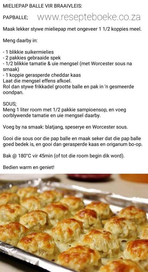 Bygeregte By Braaivleis, Kerrie Boontjies Resep, Mieliepap Balle, Bykosse Vir Braaivleis, Boerekos Resepte Afrikaans, Camping Veggies, Braaivleis Bygeregte, Pap Tert, Braaivleis Bykosse