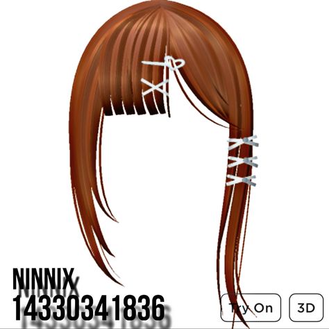 Bangs Code, Ginger Bangs, Roblox Hairs, Red Bangs, Arm Accessories, Roblox Code, Star Tattoo Designs, Crystal Vibes, Diy House Plans