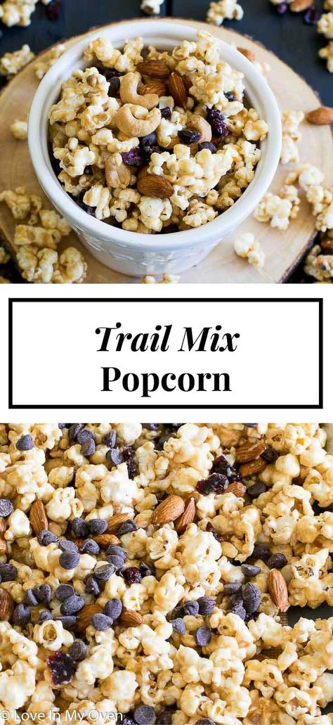 Trail Mix Popcorn Trail Mix Popcorn, Popcorn Snack Mix Recipes, Trail Mix Ingredients, Peanut Butter And Honey, Healthy Popcorn, Popcorn Mix, Trail Mix Recipes, Popcorn Snacks, Valentine's Party