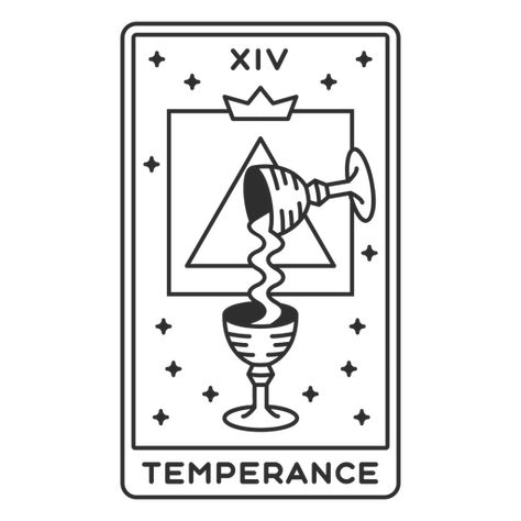 Tarot card temperance stroke PNG Design Temperance Tarot Design, Temperance Tarot Art, Temperance Tattoo Ideas, Tarot Doodles, Temperance Tarot Tattoo, Tarot Cards Temperance, Simple Tarot Card Design, Temperance Tattoo, Tarot Card Drawings