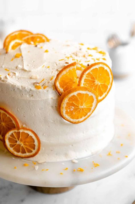 Orange Citrus Cake, Citrus Cake Decoration, Orange Cake Aesthetic, Orange Cake Design, Gluten Free Orange Cake, Orange Cake Decoration, Orange Buttercream Frosting, Orange Spice Cake, Lemon Birthday Cakes