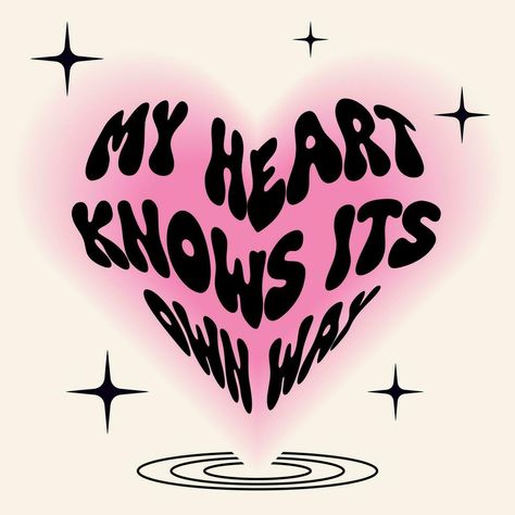 My heart knows its own way. Motivational inspirational quote on heart shape. Positive affirmation card. Cool vintage y2k banner for social media post. Trendy blurry pink gradient, typography, y2k Y2k Banner, Gradient Typography, Positive Affirmation Cards, Pink Gradient, Cityscape Photos, Heart Quotes, Positive Affirmation, Affirmation Cards, Cool Vintage