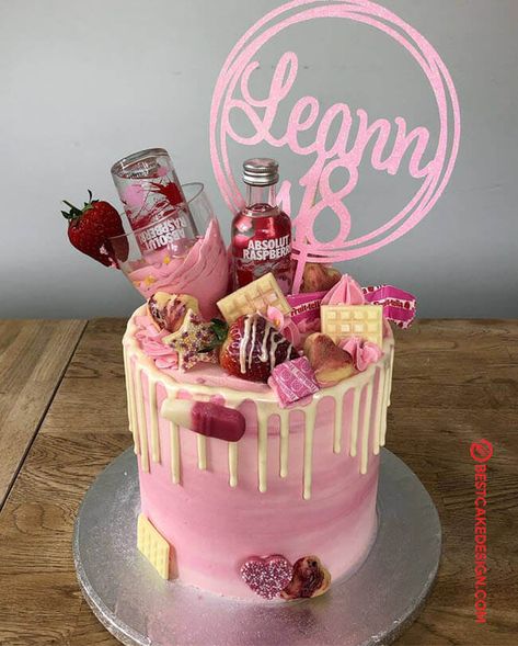 50 Vodka Cake Design (Cake Idea) - October 2019 18th Birthday Cakes For Girls Ideas, 18th Birthday Cake Alcohol, Alcohol Cake Ideas, Legal Birthday Cake, Cakes With Alcohol, 18th Birthday Cake Girl, 18th Cake Ideas, 21st Cake Ideas, Vodka Cake Design