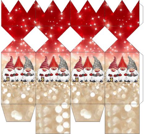 Treat Box Template, Paper Box Template, Printable Box, Dollhouse Christmas, Gift Box Template, Treat Box, Christmas Crackers, 3d Christmas, Miniature Christmas