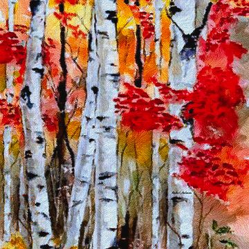 Rafael Salazar - Official Website Aspen Trees Painting, Birches Painting, Birch Tree Art, Birch Tree Painting, Fall Frames, Trees Painting, Fall Blanket, Soft Bath Towels, Aspen Trees