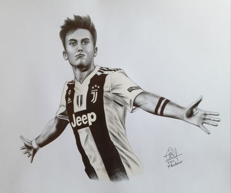 Paulo Dybala drawing Dybala Drawing, Pencil Blending, Kneaded Eraser, Drawing Realistic, Blending Tools, White Pen, White Pencil, Pencil Eraser, Cotton Buds