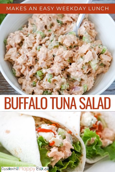 Can Tuna Recipes Healthy, Buffalo Tuna Salad, Fish Meal Prep, Buffalo Tuna, Tuna Salad Recipe Easy, Healthy Tuna Recipes, Tuna Sandwich Recipes, Spicy Tuna Salad, Tuna Fish Salad