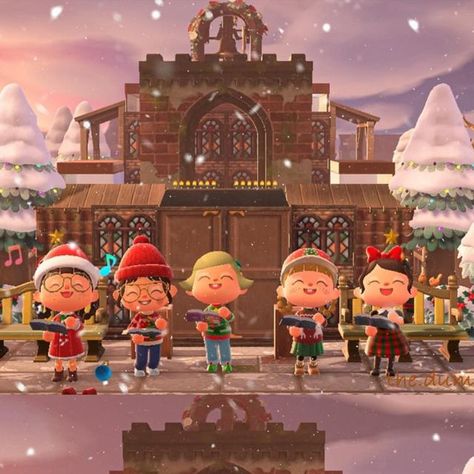 Tari on Instagram: "No pun today.. life is very busy. Hope everyone has the best holiday with your family and friends. Church, day 10 of #acnhcrossmas Caroling idea given by @kerritcake_acnh then stolen back lol #acnh#acnhchristmas#animalcrossing#crossingcreations#acnhidea#acnhcommunity" Acnh Church, Acnh Winter Island, Acnh Snow, Dark Academia Winter, Acnh Winter, Acnh Christmas, Goth Cottagecore, Acnh Inspo, Very Busy