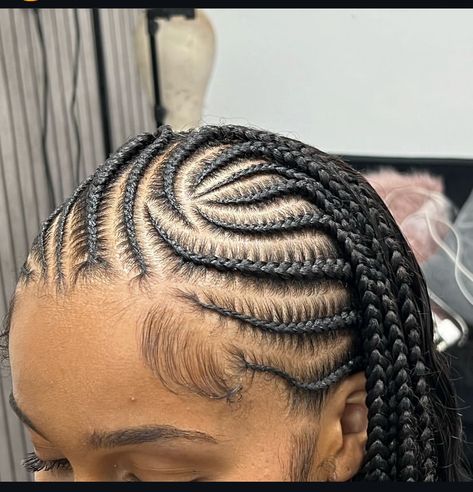 Half Cornrows Half Braids, Half Box Braids, Half Cornrows Half Box Braids, Half Cornrows, Half Braid, Cornrow Braids, Protective Hairstyle, Feed In Braid, Protective Hairstyles Braids