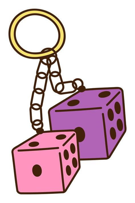 Cute doodle keychain with dice from the collection of girly stickers. Cartoon color vector illustration. Girly Stickers, Business Cartoons, Stickers Cartoon, Cute Doodle, Cash Envelope, Color Vector, Cute Doodles, Key Chain, The Collection