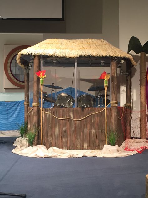 Surf Shack Vbs, Kids Church Rooms, Events Theme, Ocean Theme Classroom, Island Party, Snack Shack, Vbs Themes, Island Theme, Bible School Crafts