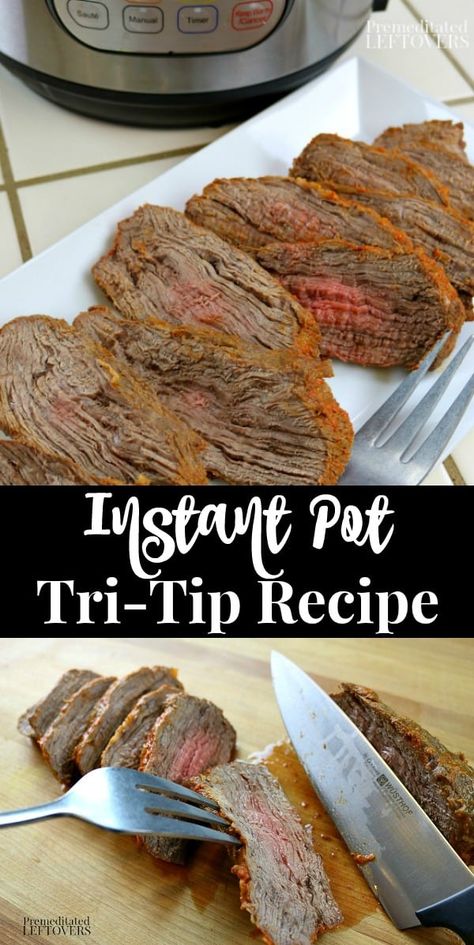 A quick and easy Instant Pot Tri-Tip recipe. Includes 2 dry rub mix recipes. Tips for cooking meat in an Instant Pot or Pressure Cooker. Plus an Instant Pot beef gravy recipe using the roast drippings. Instapot Tri Tip Instant Pot, Tri Tip Pressure Cooker Recipe, Tritip Recipes, Tri Tip Steak Recipes, Tri Tip Steak, Canning Granny, Cooking Tri Tip, Beef Tri Tip, Tips For Cooking