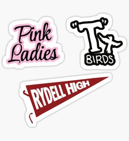 Grease Stickers Stickers | Redbubble Grease Aesthetics, Grease Aesthetic, Grease Themed Parties, Grease Theme, High School Spirit, Rydell High, Grease Party, The Pink Ladies, Grease 1978