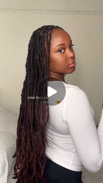 muny 🎈 | Content Creator on Instagram: "currently obsessed 🥰 • • • #womenwithlocs #locsstylesforwomen #explore #locs #reels" How To Style Long Locs, Traditional Locs Black Women, Long Locs Black Women, Long Locs Hairstyles For Women, Small Traditional Locs, Small Locs Black Women, Dreads Black Women, Long Locs, Long Dreads