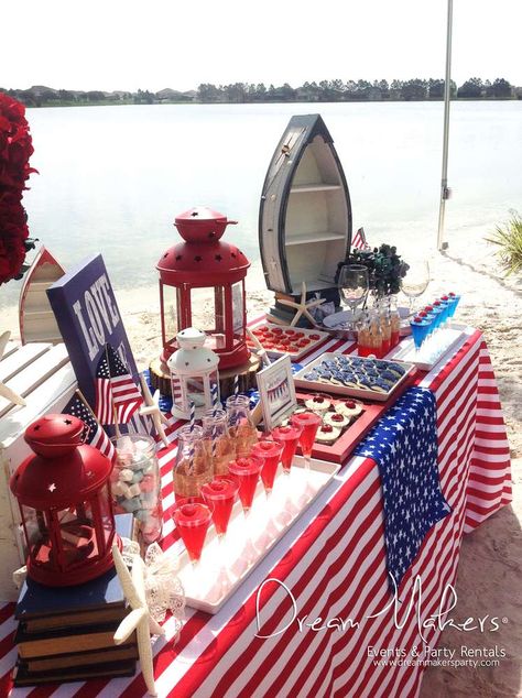 4th Of July Lake, Navy Red Wedding, 4th Party Ideas, July 4th Party Ideas, 4th Of July Party Ideas, July 4th Party, Lake Party, 4th Of July Photos, Bachelorette Party Planning