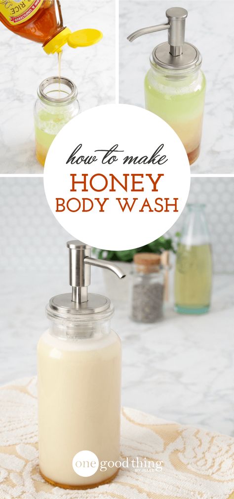 This is probably the easiest and most customizable body wash recipe I've come across. Get soft, smooth skin with just 4 ingredients! Homemade Wipes, Body Wash Recipe, Diy Body Wash, Honey Body Wash, Homemade Body Wash, Savon Diy, Make Soap, Natural Body Wash, Diy Kosmetik