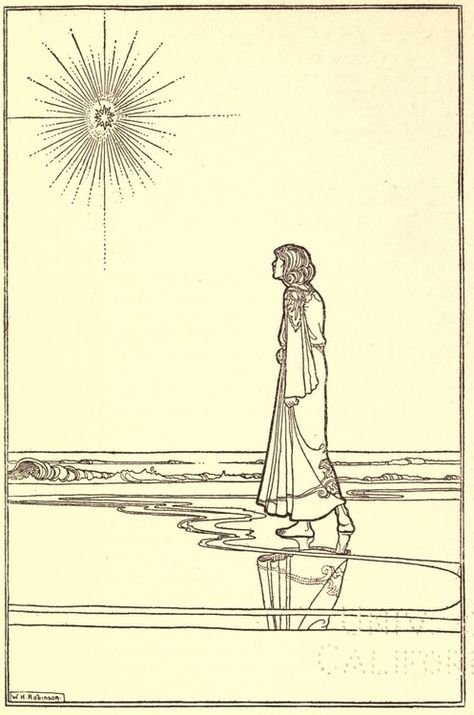 The poems of Edgar Allan Poe; (1900)     Illustrated by William Heath Robinson      (source)  following the star Starfish Aesthetic, William Heath Robinson, Plakat Design Inspiration, Heath Robinson, Arte Inspo, Edgar Allan, Edgar Allan Poe, Insta Posts, Linocut