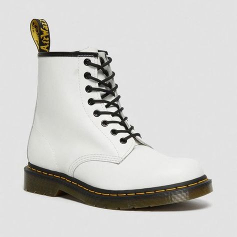 DR. MARTENS 1460 SMOOTH LEATHER LACE UP BOOTS Doc Martens 1460, White Doc Martens, White Combat Boots, Doc Marten Boot, Dr Martens White, Lace Up Boots Women, Shoes Dr Martens, Doc Martens Boots, Lace Up Combat Boots