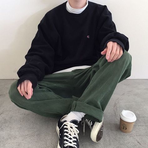 themes - kim namjoon - Wattpad Guy Fits, Look Retro, Mens Outfit Inspiration, Mens Fashion Streetwear, Streetwear Men Outfits, Men Fashion Casual Outfits, Mode Inspo, Mode Streetwear, Mens Streetwear