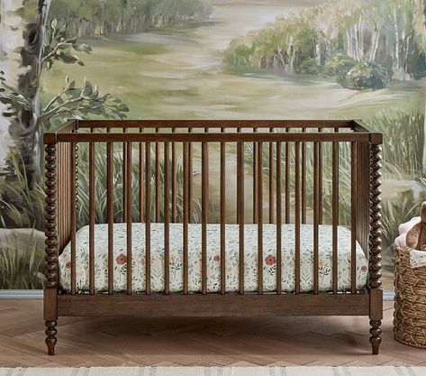 Wood Crib, Chris Loves Julia, Turned Wood, Convertible Crib, Crib Mattress, Dark Walnut, Indoor Air, Baby Cribs, Boy Nursery