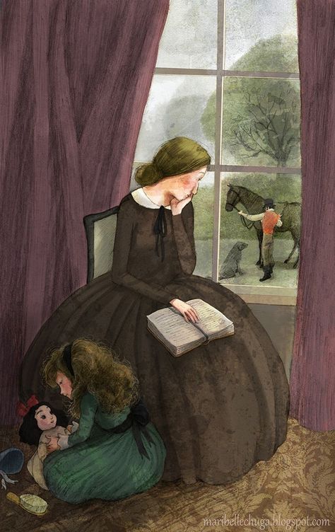 Victorian Era Aesthetic, Horse Landscape, Bronte Sisters, Painter Painting, Illustrator Art, Charlotte Bronte, Jane Eyre, Historical Art, Classic Literature