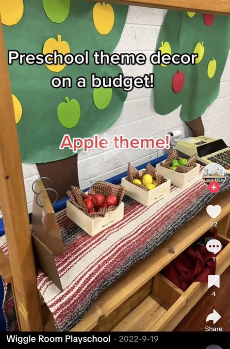 Apple Stand Dramatic Play, Apple Stand, Preschool Apple Theme, Apple Preschool, Apple Farm, Apple Theme, Preschool Theme, Farm Theme, Apple Orchard