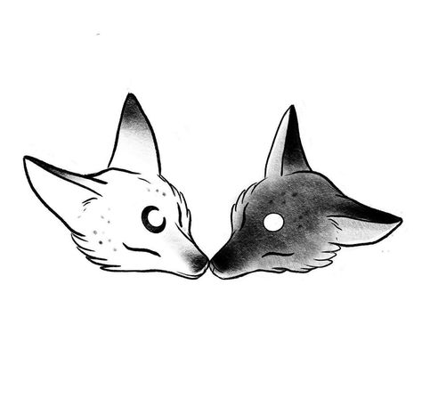 Small Fox Tattoo, Lil Tattoos, Maching Tattoos, Fox Tattoo Design, Cute Matching Tattoos, Matching Best Friend Tattoos, Bestie Tattoo, Muster Tattoos, Arte Van Gogh