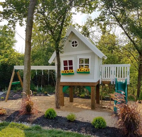 Backyard Kids Ideas, Backyard Kids, Play Area Backyard, Backyard Playhouse, Build A Playhouse, Outdoor Play Areas, Kids Outdoor Play, Cozy Backyard, Backyard Renovations