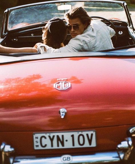 Classy Badassery on Instagram: ““Life is too short for loose ends, for feelings that that were never acted upon, gestures that were never taken. So take the damn chance.…” Grafika Vintage, Johnny Cage, Convertible Car, The Perfect Guy, Red Car, Photo Couple, Old Money Aesthetic, Weekend Vibes, Foto Inspiration