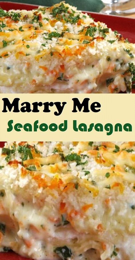 Indulge in a culinary masterpiece with this irresistible Marry Me Seafood Lasagna recipe. Layers of tender pasta are interwoven with a rich medley of succulent shrimp, delicate crab, and creamy ricotta, all enveloped in a luscious, savory sauce. Perfect for a romantic dinner or a special family gathering, this dish promises to captivate taste buds and win hearts. Whether you're a seafood lover or simply in search of a show-stopping meal, this lasagna is sure to impress with its exquisite flavors and elegant presentation. Get ready to fall in love with every bite. Seafood Lasagna Recipe, Seafood Enchiladas Recipe, Smoked Seafood, Creamy Seafood Pasta, Seafood Lasagna Recipes, Seafood Casserole Recipes, Seafood Lasagna, Impressive Recipes, Healthy Banana Bread