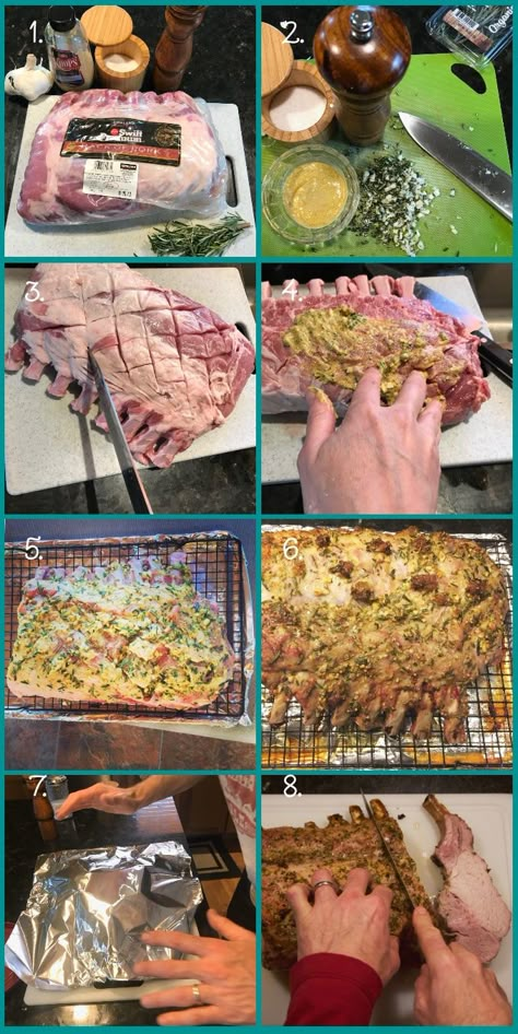 Pork Loin Rack Roast, French Pork Rack Roast Recipe, Rack Of Pork Loin Bone In, Pork Chop Rack Recipes, Roast Rack Of Pork, French Rack Of Pork, Pork Rack Of Ribs Recipe, Frenched Pork Rack Roast Recipe, Pork Rack Roast