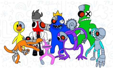 Rainbow Friends Characters, Rainbow Friends Green Human, Robot Friend, Rainbow Friends Chapter 2, Gametoons Rainbow Friends, Robot Png, Game Character, Sublimation Printing, Digital Download