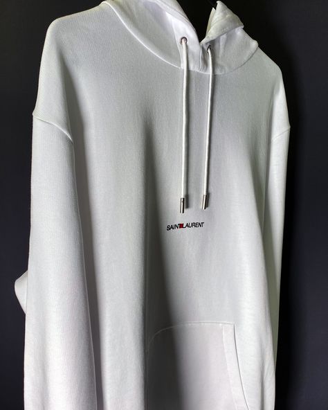 White hoodie class 🤍 #saintlaurent #saintlaurenthoodie #yvessaintlaurent #ootd #hoodieoftheday White Hoodie, Quarter Zip, Yves Saint Laurent, Saint Laurent, Athletic Jacket, Ootd, Sweatshirts, White