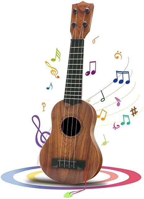 Amazon.com: QDH Kids Toy Ukulele, Kids Guitar Musical Toy,17 Inch 4 Steel Strings, with Pick, Kids Play Early Educational Learning Musical Instrument Gift for Preschool Children, Ages 3-6(Wooden Color) (17inch) : Toys & Games Ukulele Kids, Wooden Musical Instruments, Kids Musical Instruments, Toy Musical Instruments, Guitar Kids, Musical Gift, Preschool Gifts, Educational Toys For Toddlers, Acoustic Music