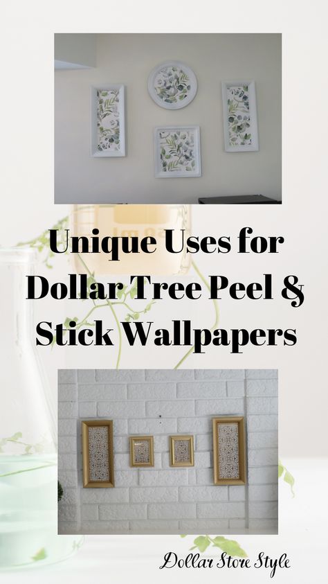 Make beautiful and unique wall art with peel and stick wallpaper and wall tiles you can find at Dollar Tree. Pair these beautiful patterns with trays you may already have on hand. Peel And Stick Tile Artwork, Peel And Stick Wallpaper From Dollar Tree, Dollar Tree Wallpaper Crafts, Dollar Tree Self Adhesive Wall Tile, Dollar Tree Peel And Stick Tiles Crafts, Dollar Tree Wallpaper Ideas, Dollar Tree Wall Tiles, Dollar Tree Tiles, Dollar Tree Wallpaper