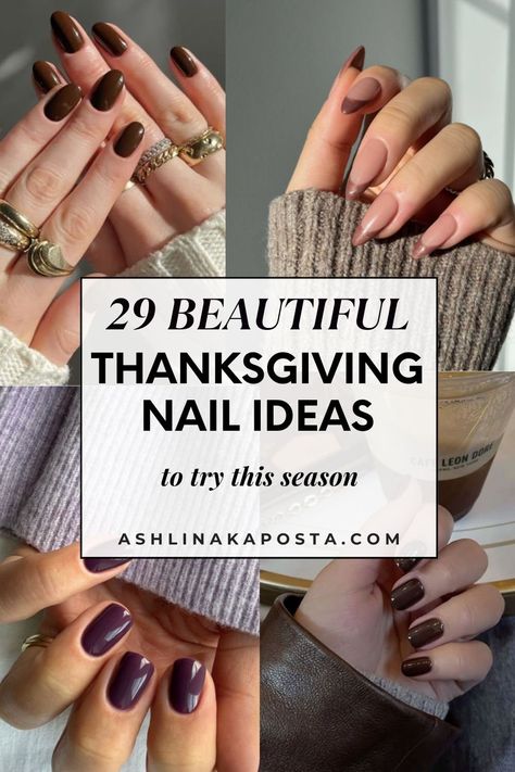 29 Beautiful November Nail & Thanksgiving Nail Ideas to Flaunt This Fall 2024 — ASHLINA KAPOSTA Thanksgiving Nail Ideas Simple, Thanksgiving Gel Nails, November Nail Ideas Short, November Nail Ideas, Nail Thanksgiving, November Nails Colors, Thanksgiving Nail Ideas, November Nail, Ombre Manicure