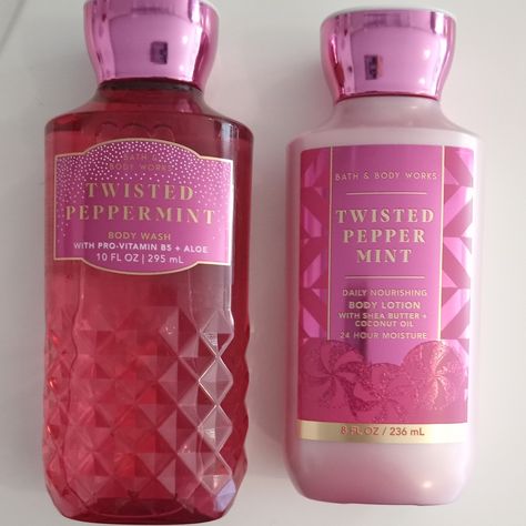 Bath & Body Works Twisted Peppermint Body Wash 10oz & Lotion 8oz $$ Offers Welcome $$ Peppermint Bath And Body Works, Peppermint Body Wash, Twisted Peppermint, Shimmer Body Oil, Fav Products, Peppermint Scent, Bath Body Works Candles, Body Bath, Bath And Body Works Perfume