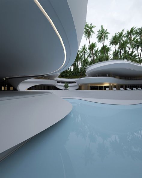 Roman Vlasov, Underground Swimming Pool, Mansion Villa, Villa Exterior, House Mansion, Luxury Exterior, Futuristic Home, Conceptual Architecture, Parametric Architecture