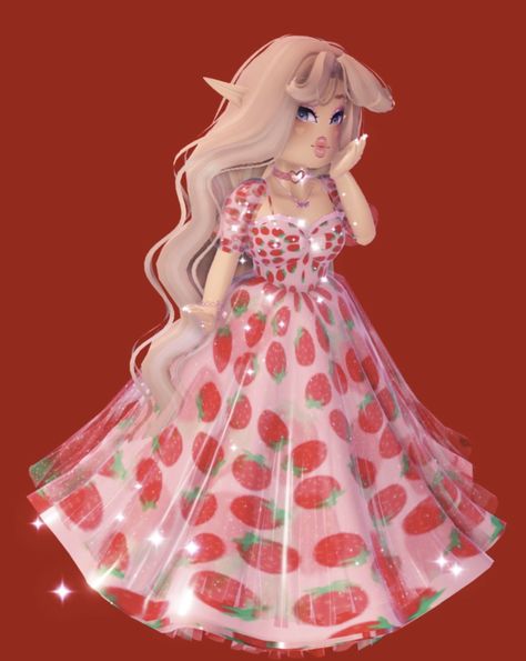 Mushroom Royale High Outfit, Royal High Dress Ideas, Royale High Fairytale Outfit, Royale High Cottagecore Outfits, Cottagecore Royale High Outfits, Royal High Valentines Outfit, Royale High Valentines Outfits, Royale High Hair Combos Girl, Royale High Roblox Outfits Ideas