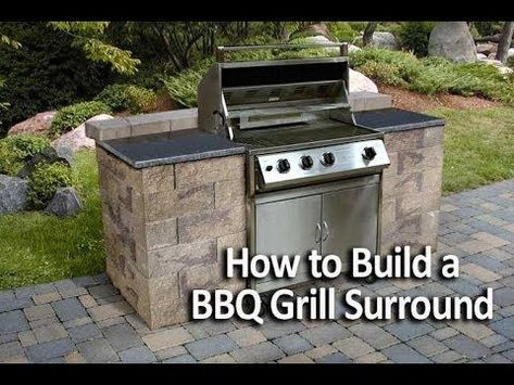 How to Build a BBQ Grilling Station or Grill Surround Build A Bbq, Grill Surround, Grill Diy, Grilling Station, Outdoor Grill Area, Outdoor Grill Station, Patio Grill, Outdoor Kitchen Countertops, Diy Grill