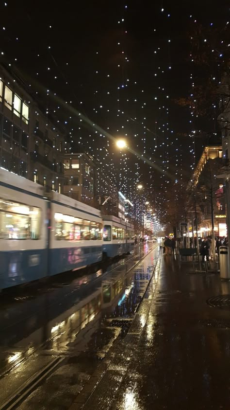 Zurich switzerland winter lights Zurich Switzerland Aesthetic, Rainy Day Wallpaper, Switzerland Winter, Switzerland Zurich, Winter Lights, Vision Board Examples, Night Wallpaper, Day Wallpaper, Fake Account