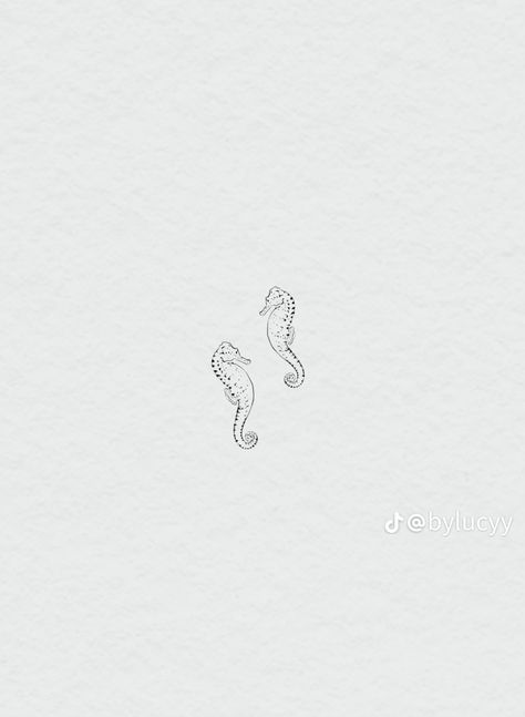 Small Seahorse Tattoos For Women, Fine Line Dolphin Tattoo, Fine Line Sister Tattoo, Seahorse Tattoos For Women, Small Seahorse Tattoo, Sea Animal Tattoos For Women, Curacao Tattoo, Cornwall Tattoo, Long Island Tattoo