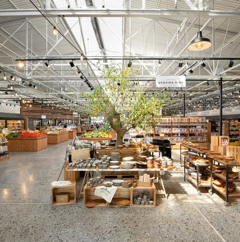 Renovation Architecture, Supermarket Design, Urban Agriculture, Types Of Vegetables, Terrazzo Flooring, Adaptive Reuse, Urban Architecture, Food Hall, Urban Farming